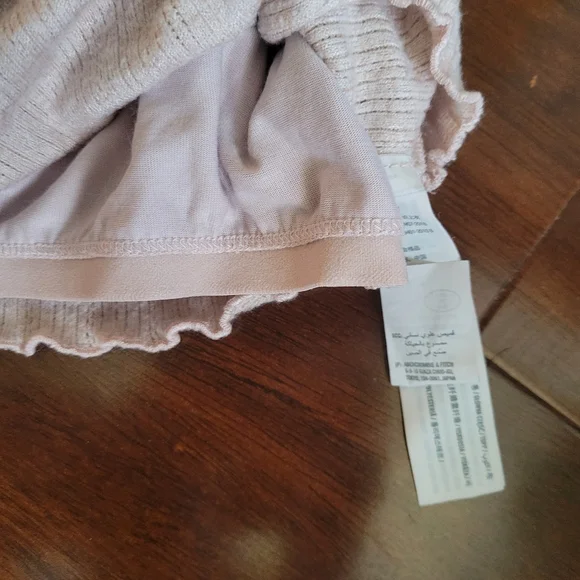 Gilly Hicks Ribbed Crop Cami Bralette Pale Pink Lettuce Edge S - Picture 4 of 4